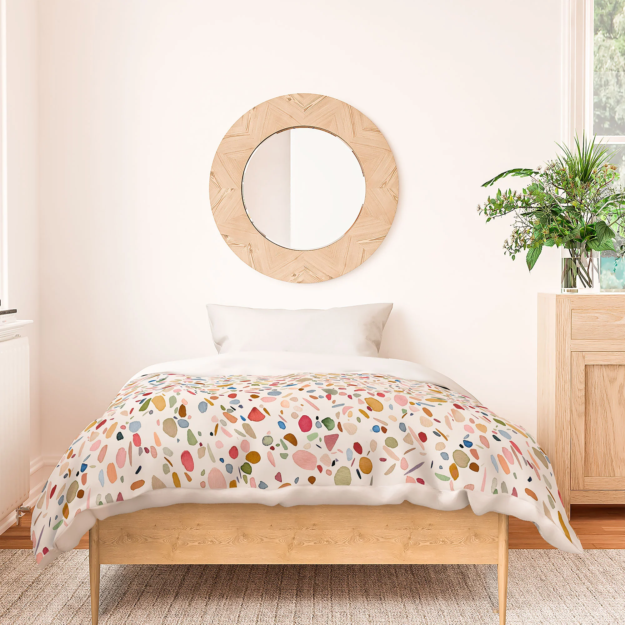 Ninola Design Terrazzo Pebbles Speckled Confetti Texture Duvet Cover - Image 10