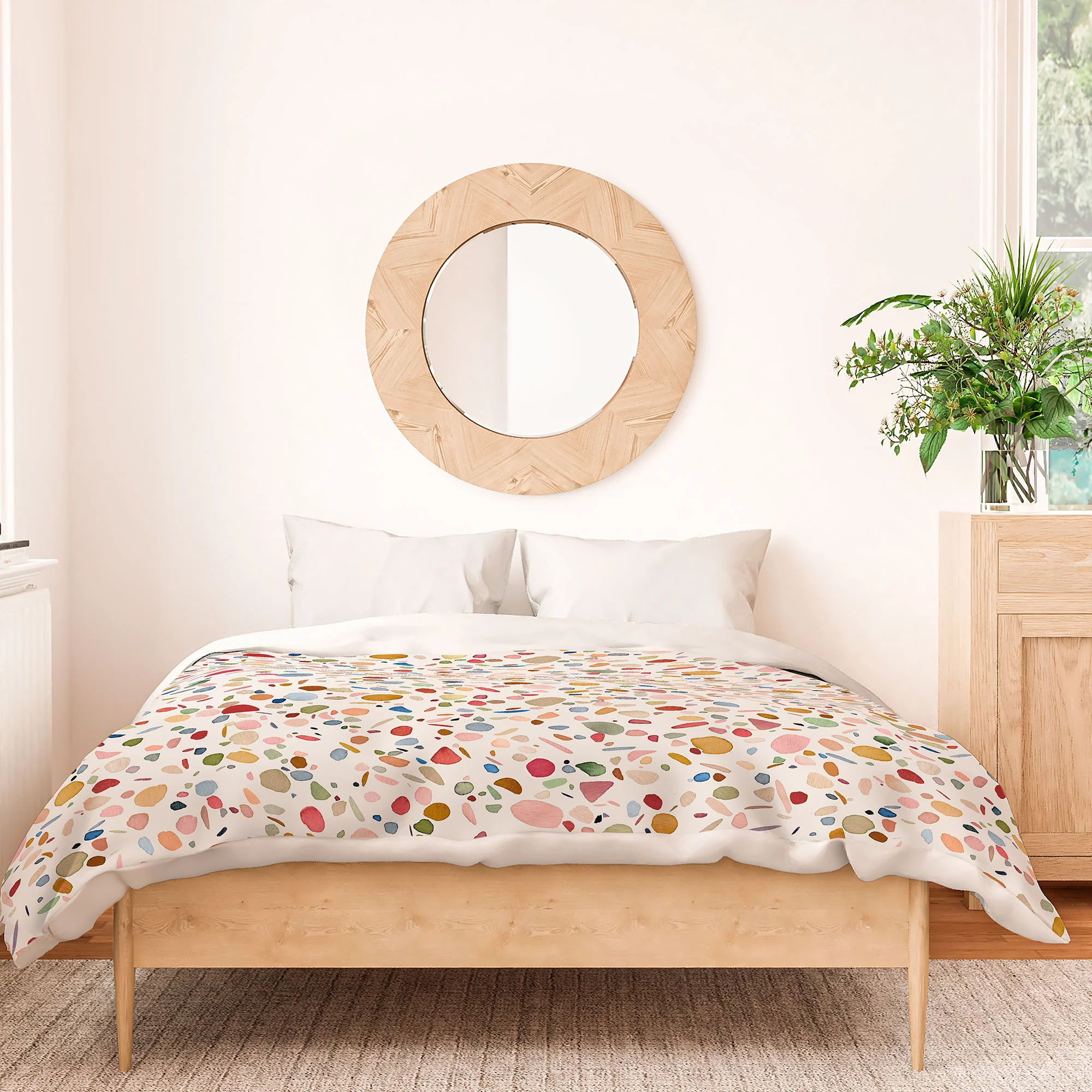 Ninola Design Terrazzo Pebbles Speckled Confetti Texture Duvet Cover - Image 14