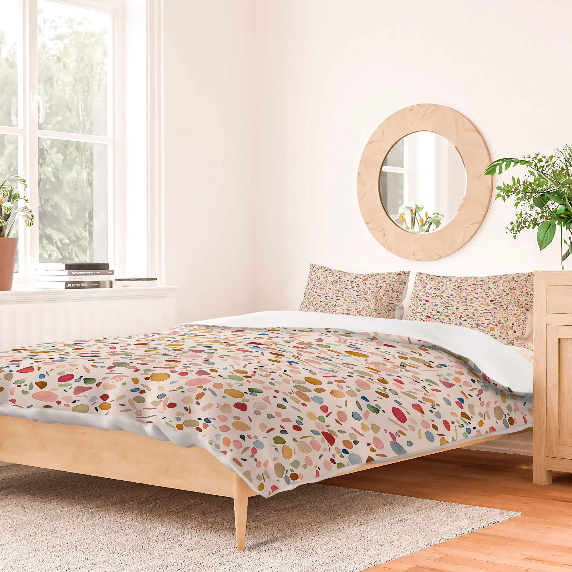 Ninola Design Terrazzo Pebbles Speckled Confetti Texture Duvet Cover - Image 38