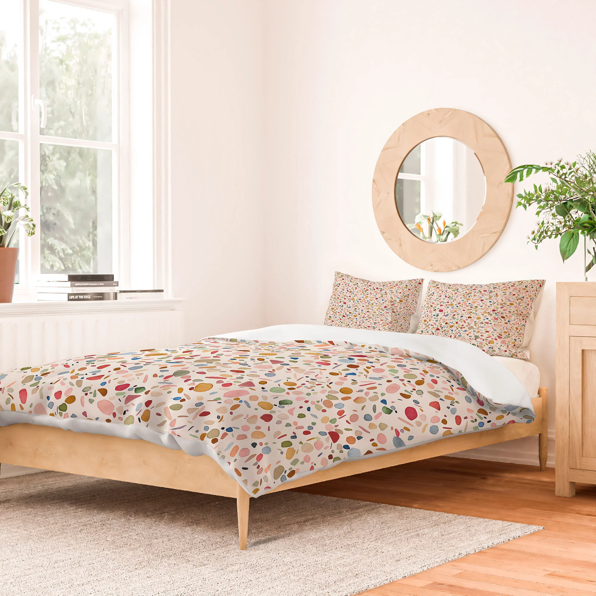 Ninola Design Terrazzo Pebbles Speckled Confetti Texture Duvet Cover - Image 54