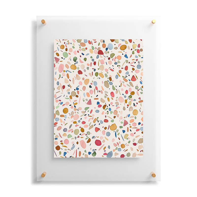 Ninola Design Terrazzo Pebbles Speckled Confetti Texture Floating Acrylic Print - Image 19