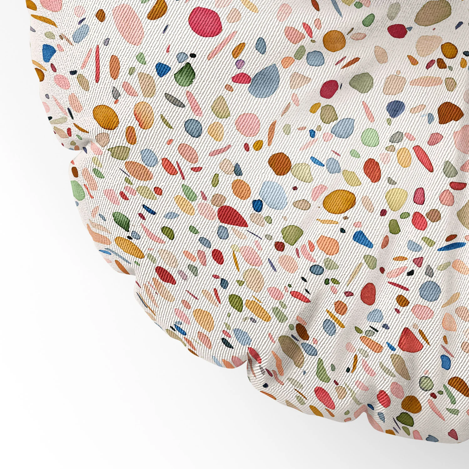 Ninola Design Terrazzo Pebbles Speckled Confetti Texture Floor Pillow Round - Image 5