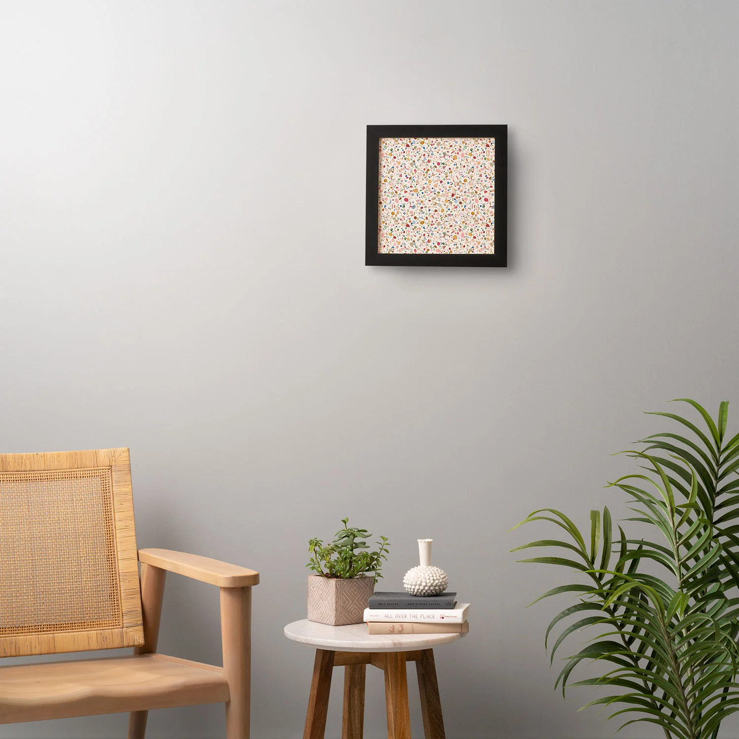 Ninola Design Terrazzo Pebbles Speckled Confetti Texture Framed Wall Art - Image 8
