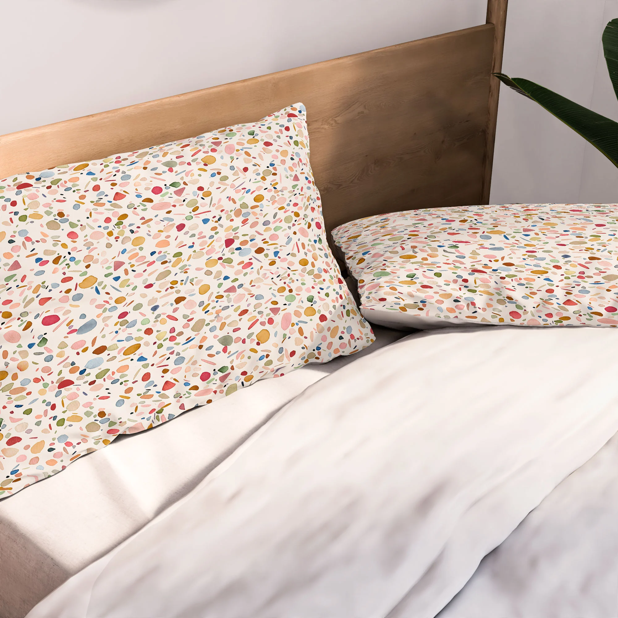 Ninola Design Terrazzo Pebbles Speckled Confetti Texture Pillow Shams - Image 5
