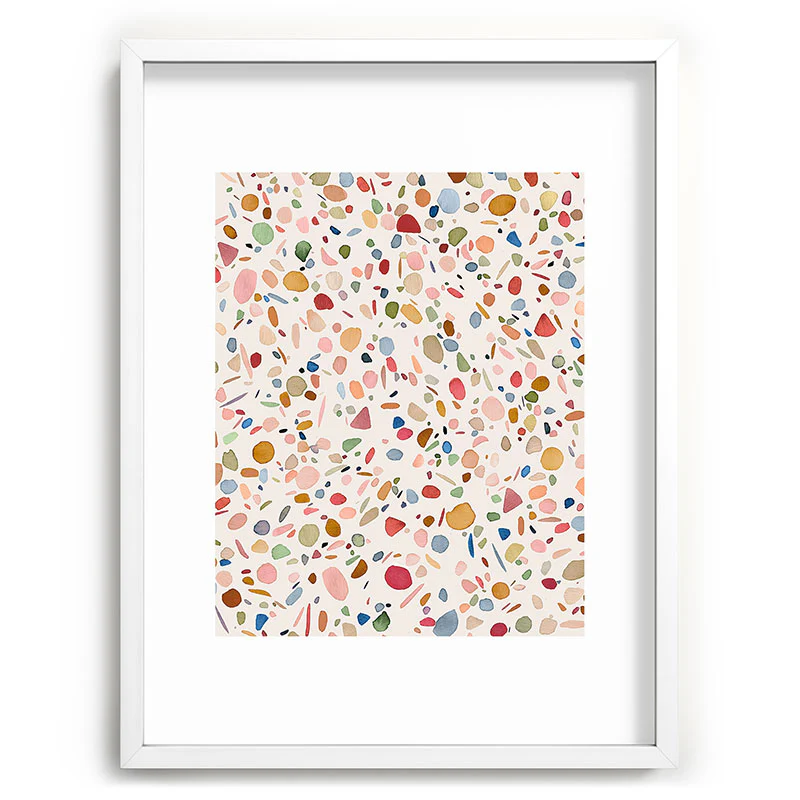 Ninola Design Terrazzo Pebbles Speckled Confetti Texture Recessed Framing Rectangle - Image 19