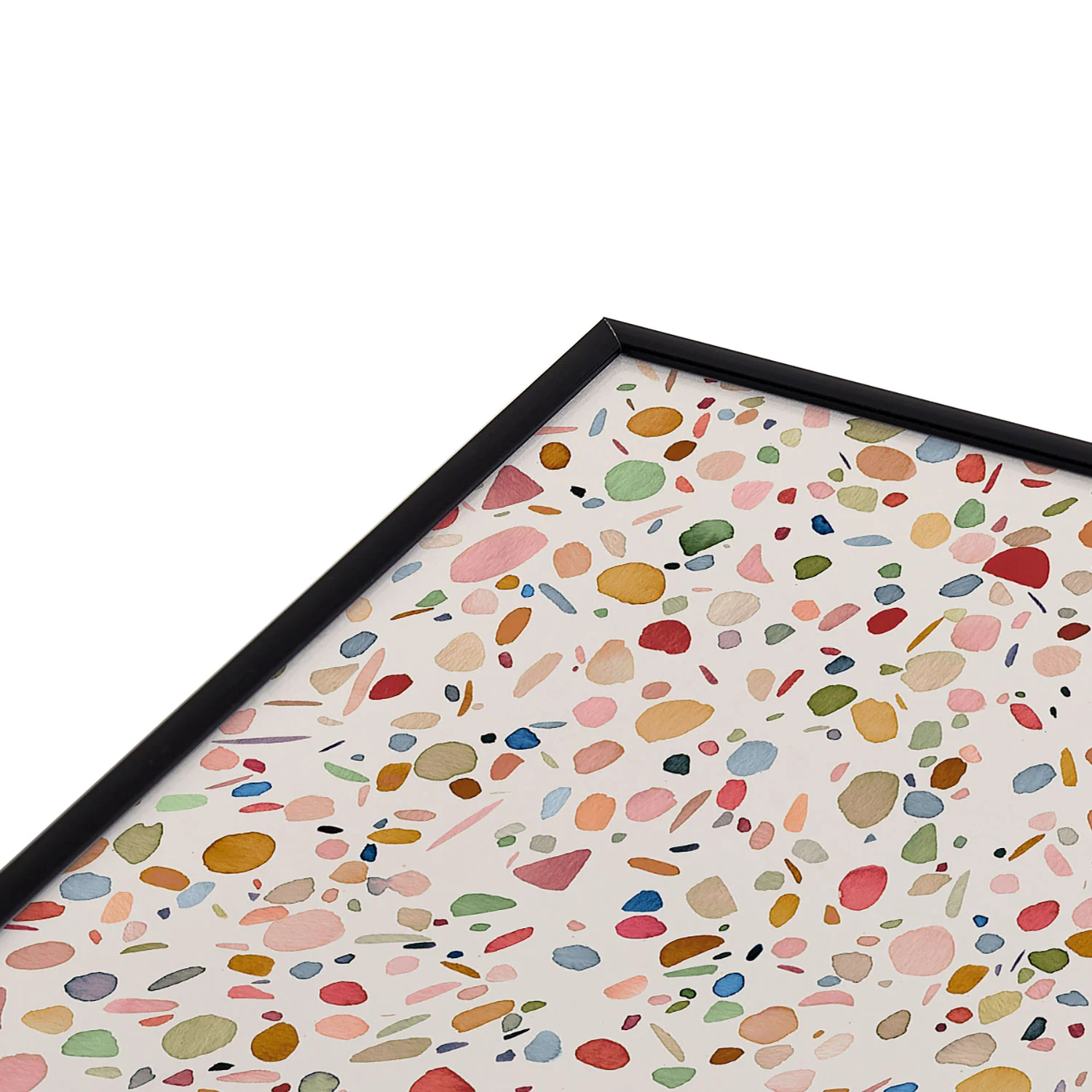 Ninola Design Terrazzo Pebbles Speckled Confetti Texture Square Metal Framed Art Print - Image 11