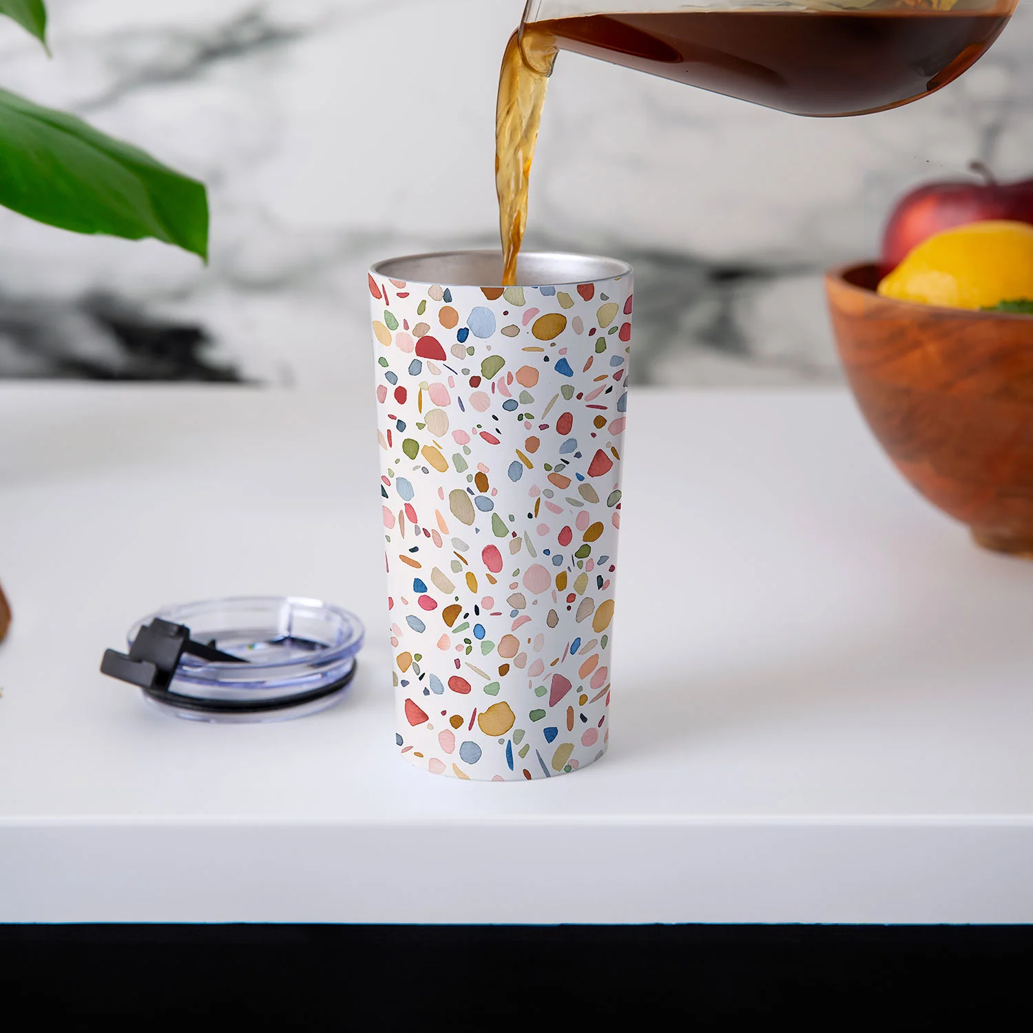 Ninola Design Terrazzo Pebbles Speckled Confetti Texture Travel Mug - Image 5