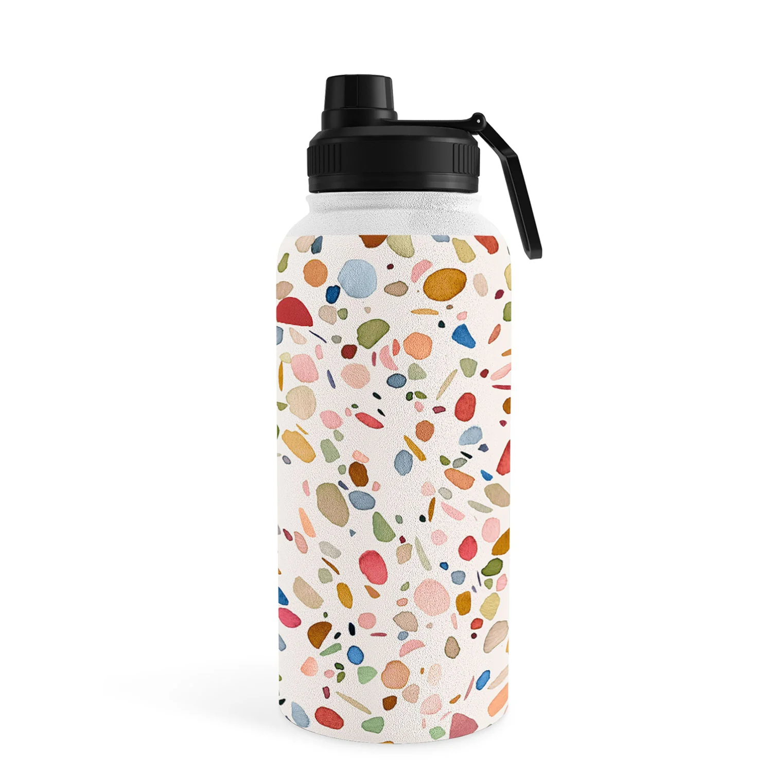 Ninola Design Terrazzo Pebbles Speckled Confetti Texture Water Bottle - Image 25