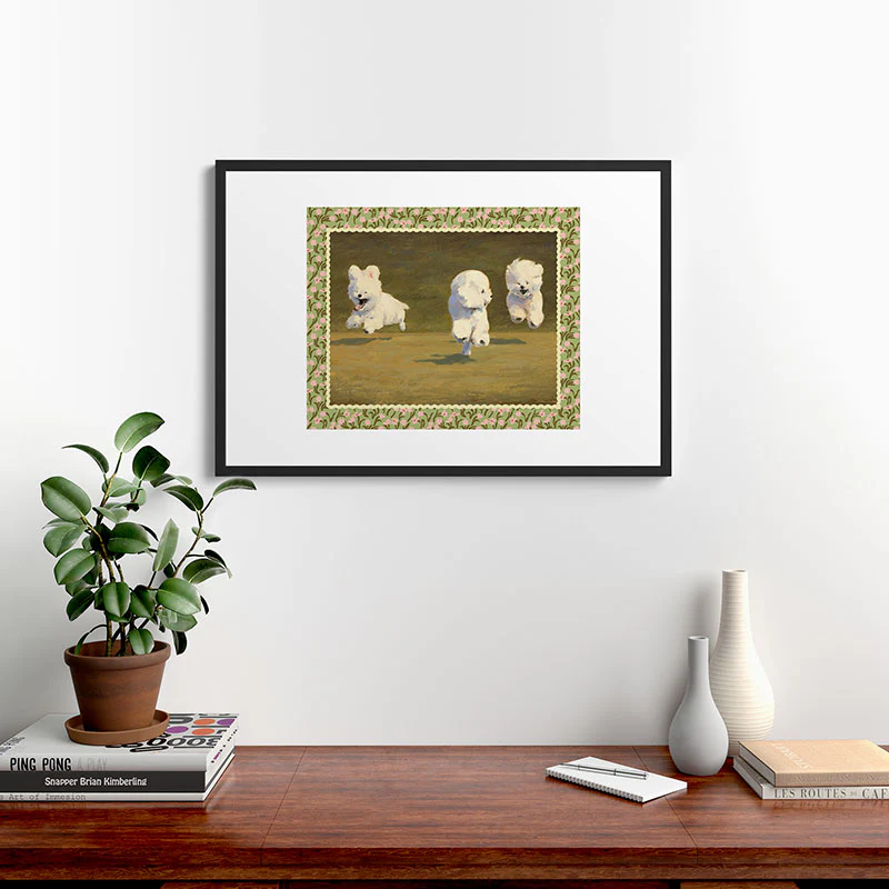 NKTN Three Dogs Running Framed Art Print - Image 36