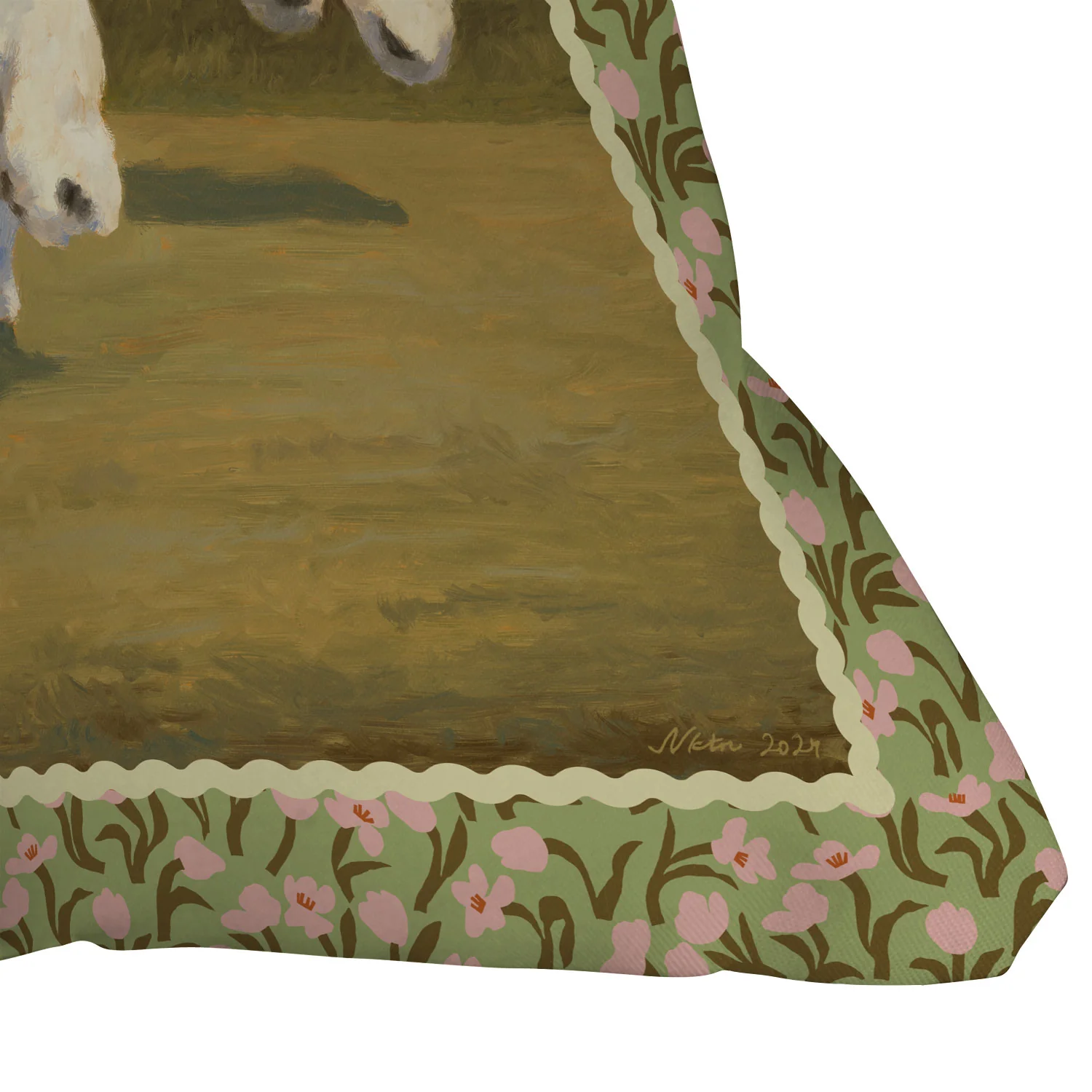 NKTN Three Dogs Running Throw Pillow - Image 3