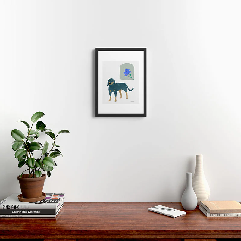 norarikka Dog and a Mini HalfRound Window Framed Art Print - Image 30