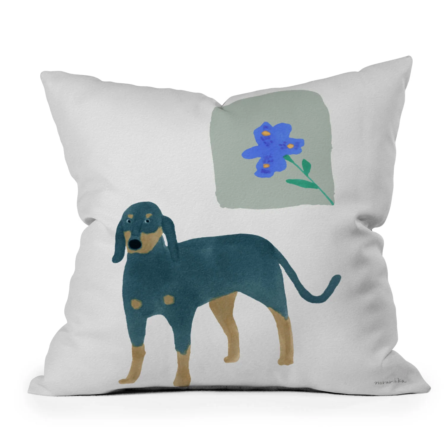 norarikka Dog and a Mini HalfRound Window Outdoor Throw Pillow - Image 2