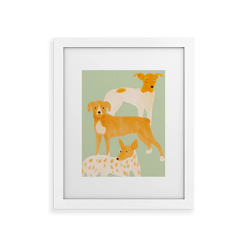 norarikka Three Dogs Lined Up Framed Art Print - Image 17