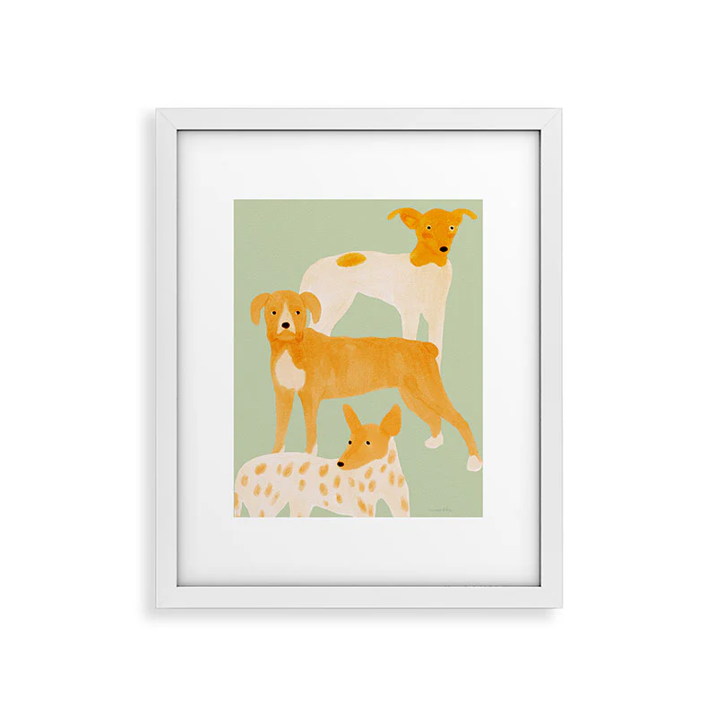 norarikka Three Dogs Lined Up Framed Art Print - Image 41