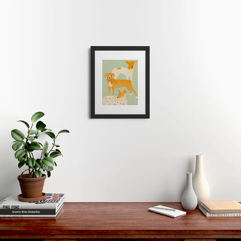norarikka Three Dogs Lined Up Framed Art Print - Image 8