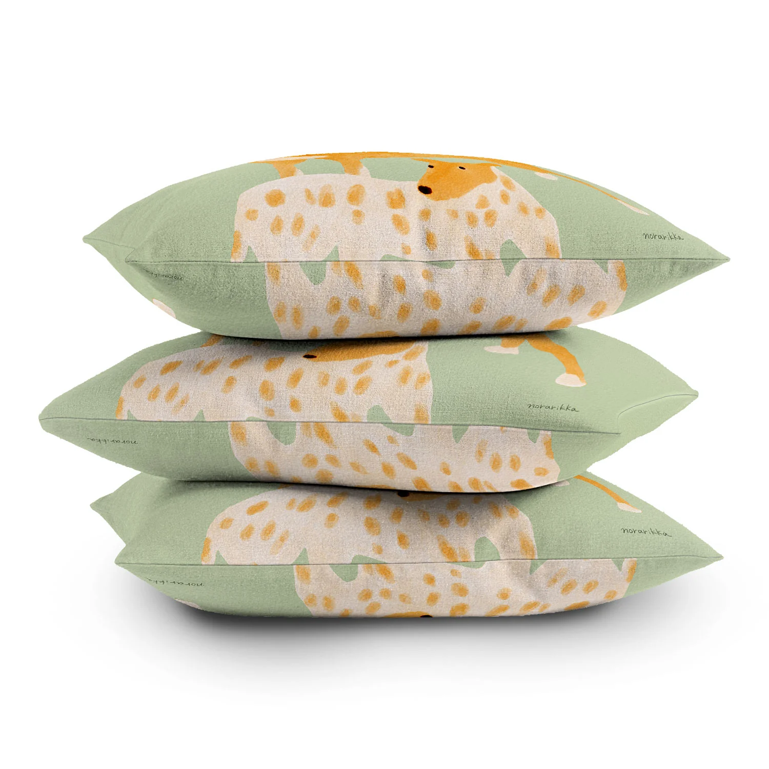 norarikka Three Dogs Lined Up Outdoor Throw Pillow - Image 15