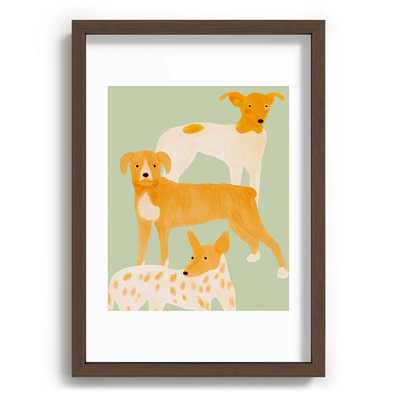 norarikka Three Dogs Lined Up Recessed Framing Rectangle - Image 15