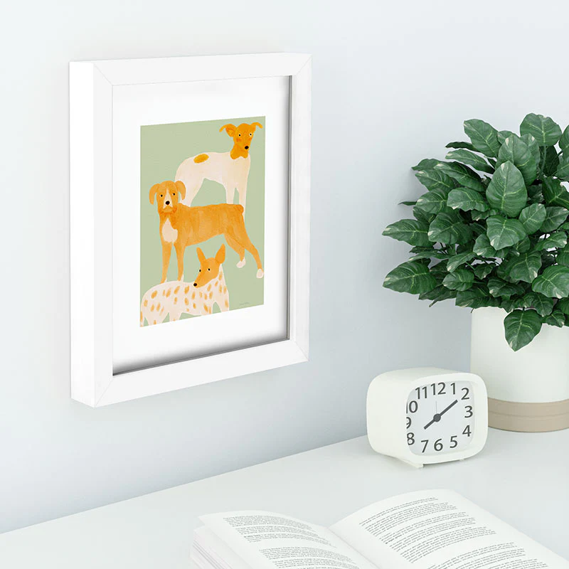 norarikka Three Dogs Lined Up Recessed Framing Rectangle - Image 4