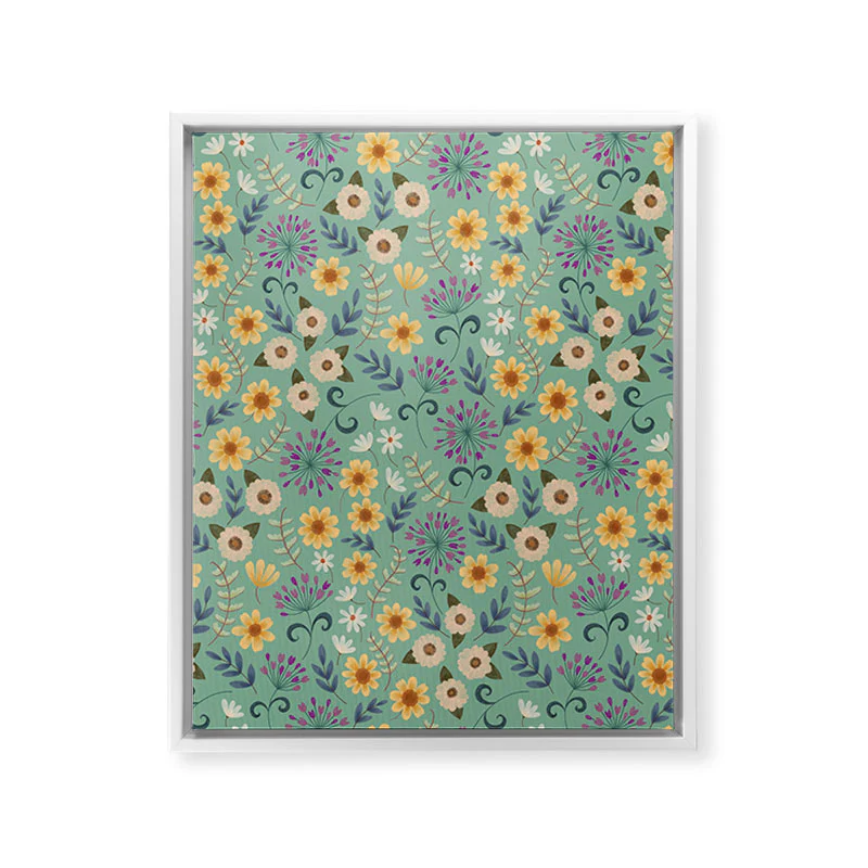 Pimlada Phuapradit Ditsy Floral Blue Green Art Canvas - Image 14