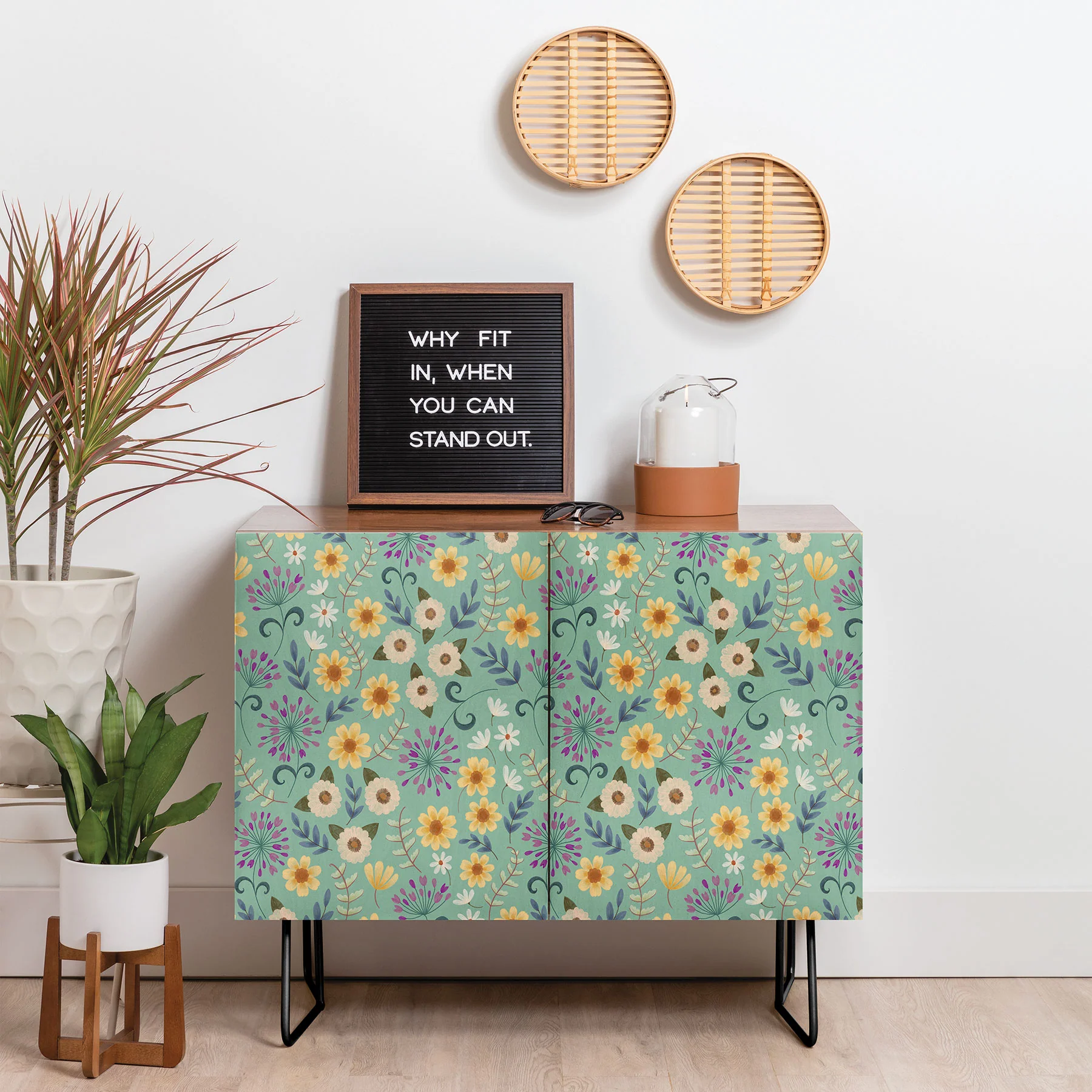 Pimlada Phuapradit Ditsy Floral Blue Green Credenza - Image 6