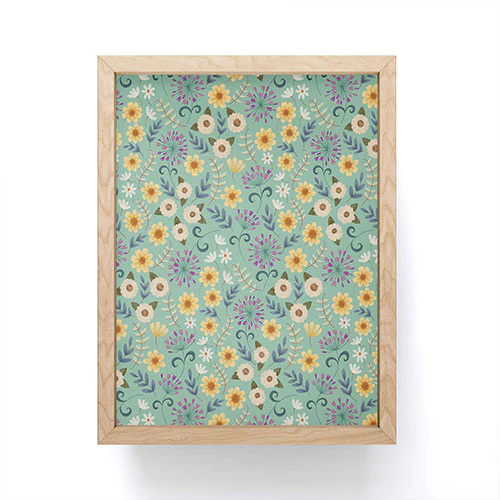 Pimlada Phuapradit Ditsy Floral Blue Green Framed Mini Art Print - Image 4