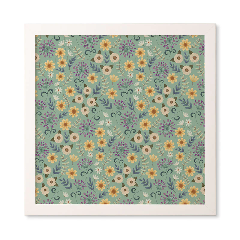 Pimlada Phuapradit Ditsy Floral Blue Green Framed Wall Art - Image 15