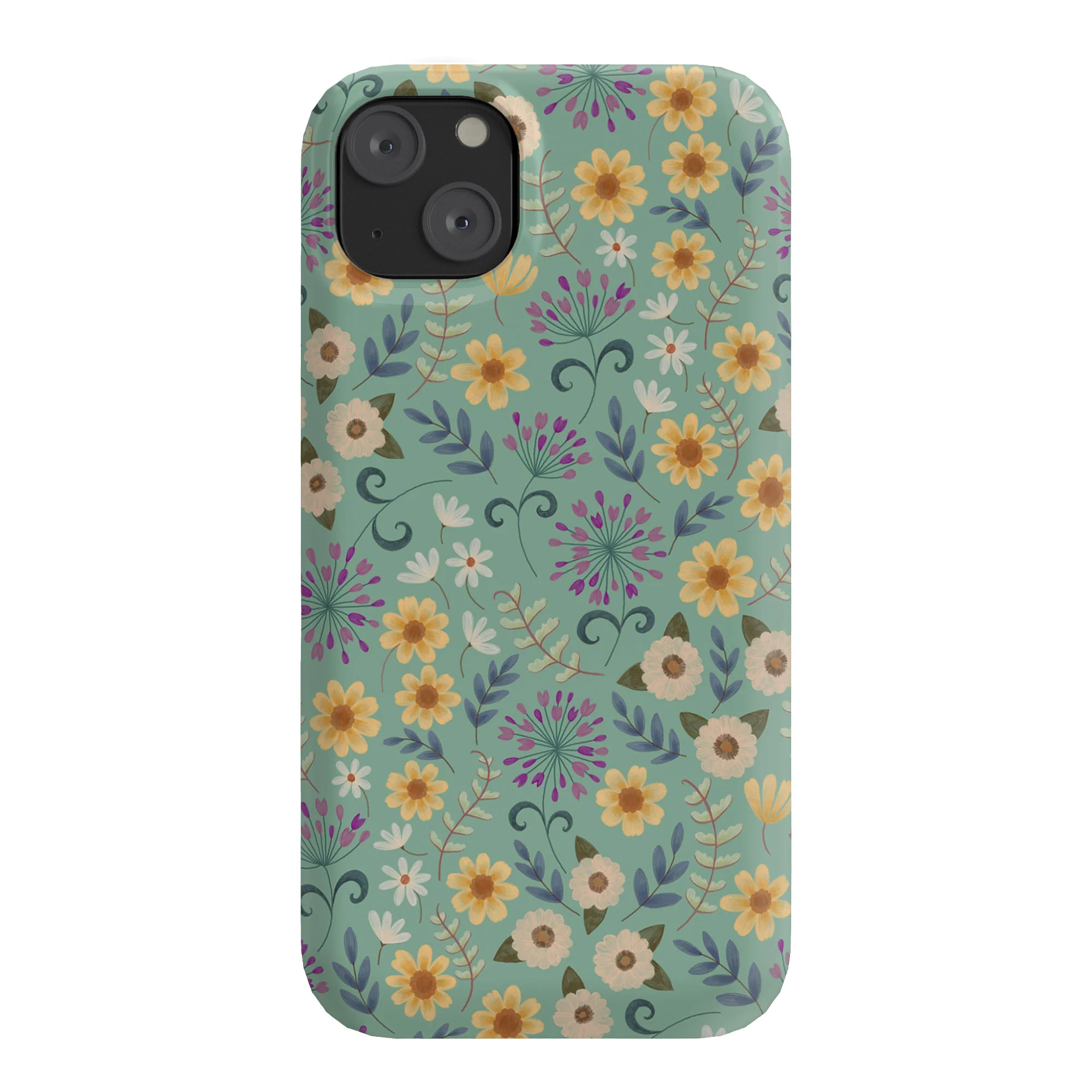 Pimlada Phuapradit Ditsy Floral Blue Green Phone Case - Image 53