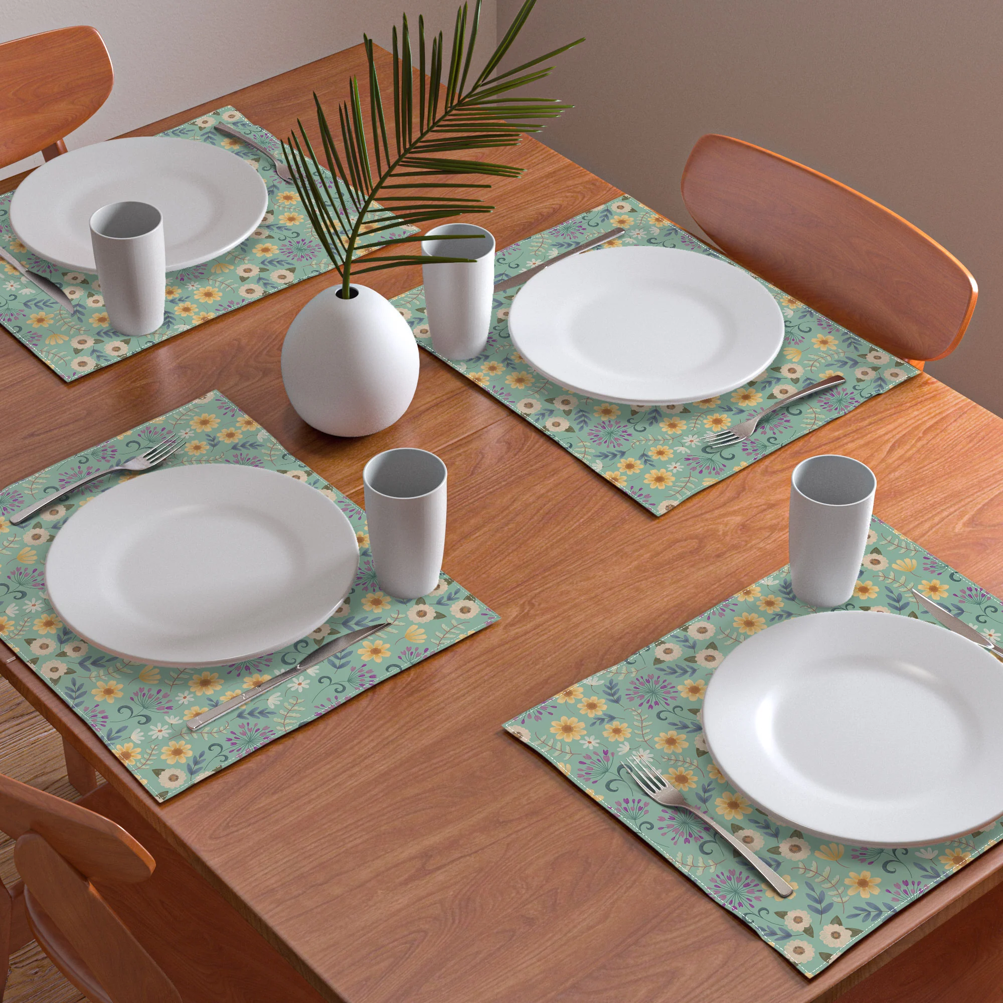 Pimlada Phuapradit Ditsy Floral Blue Green Placemat - Image 3