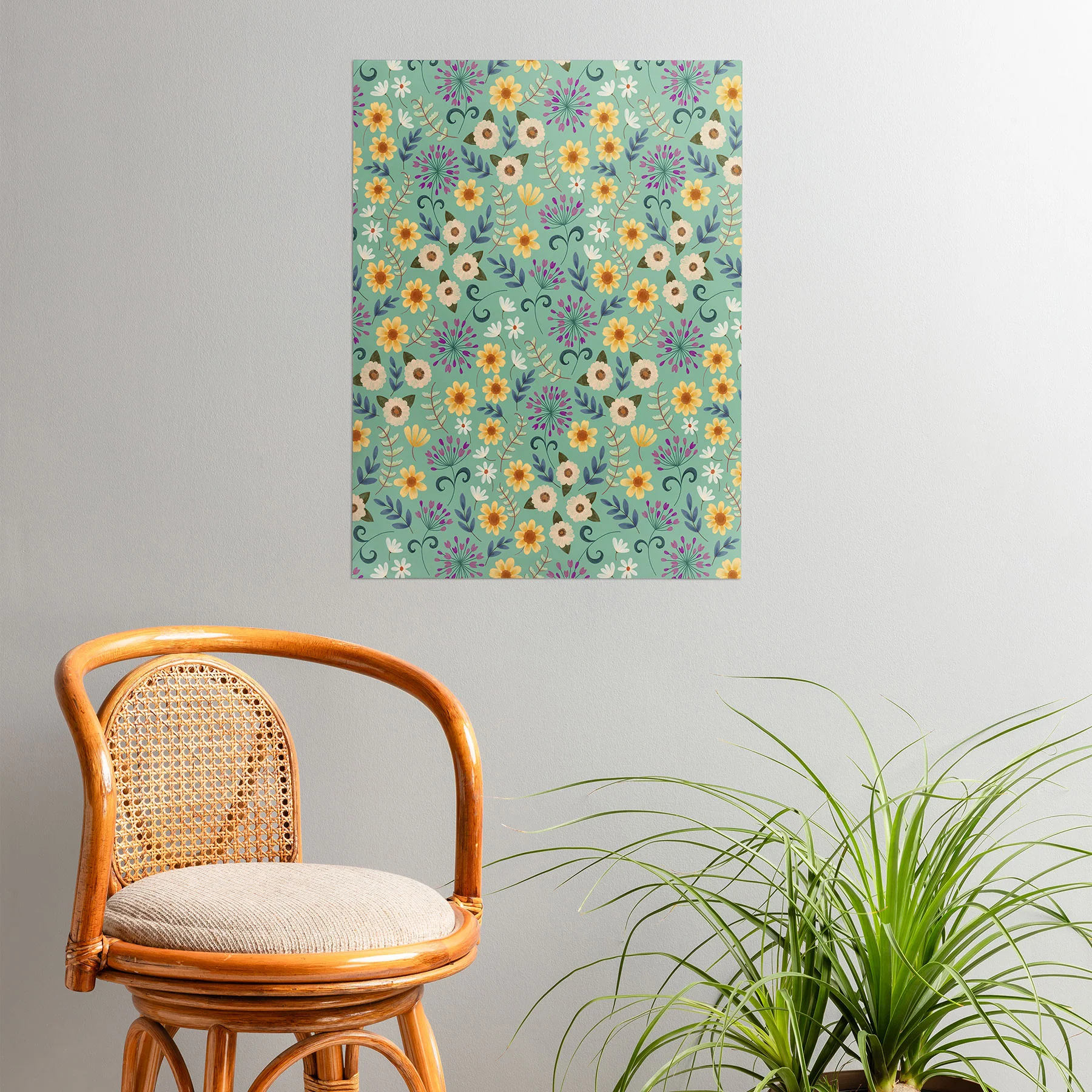 Pimlada Phuapradit Ditsy Floral Blue Green Poster - Image 2
