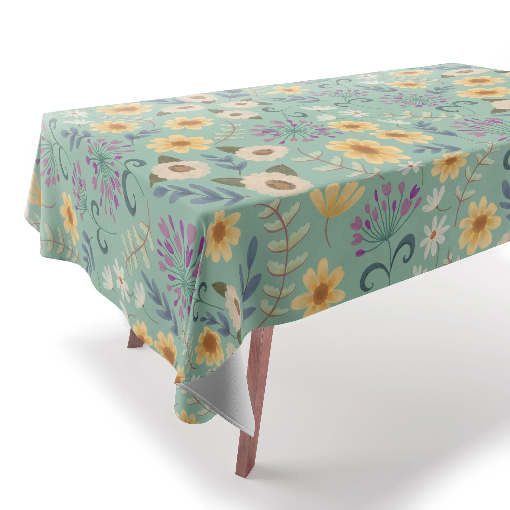 Pimlada Phuapradit Ditsy Floral Blue Green Tablecloth - Image 2