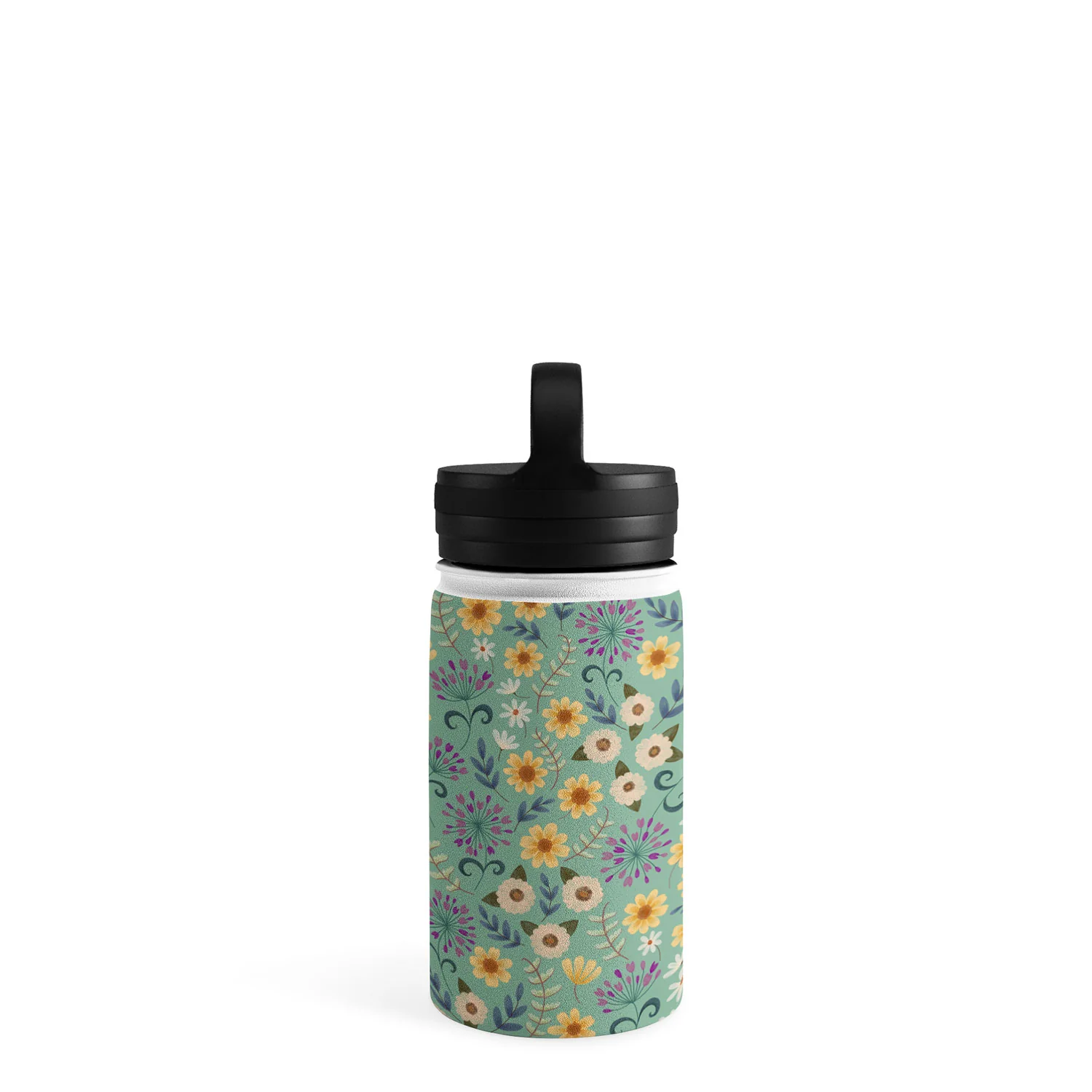 Pimlada Phuapradit Ditsy Floral Blue Green Water Bottle - Image 10