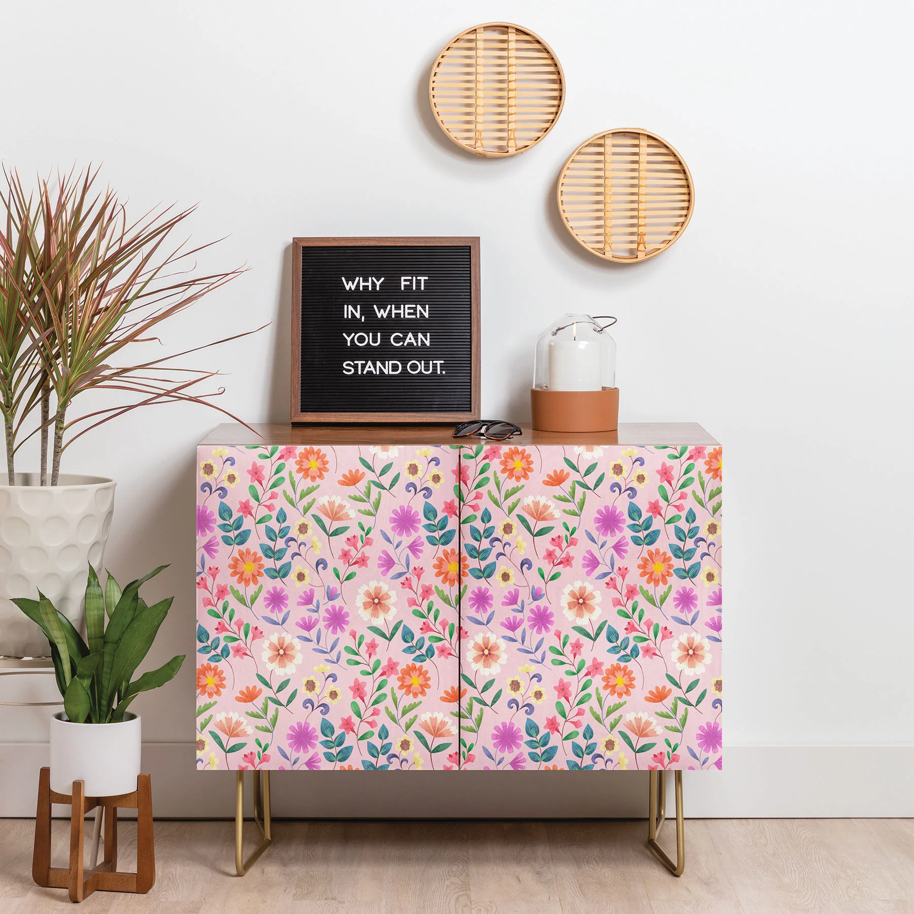 Pimlada Phuapradit Ditsy Floral Pink Credenza - Image 3