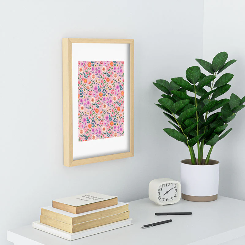 Pimlada Phuapradit Ditsy Floral Pink Recessed Framing Rectangle - Image 14