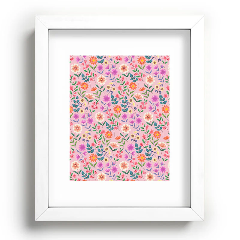 Pimlada Phuapradit Ditsy Floral Pink Recessed Framing Rectangle - Image 3
