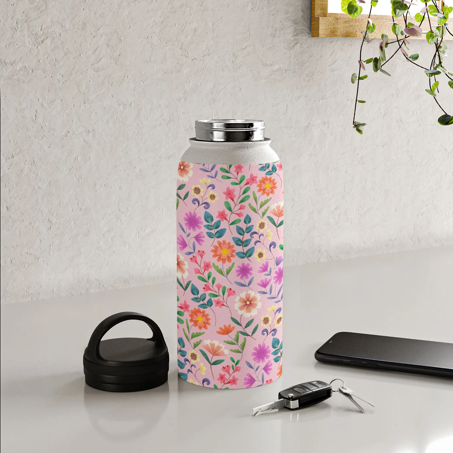 Pimlada Phuapradit Ditsy Floral Pink Water Bottle - Image 36