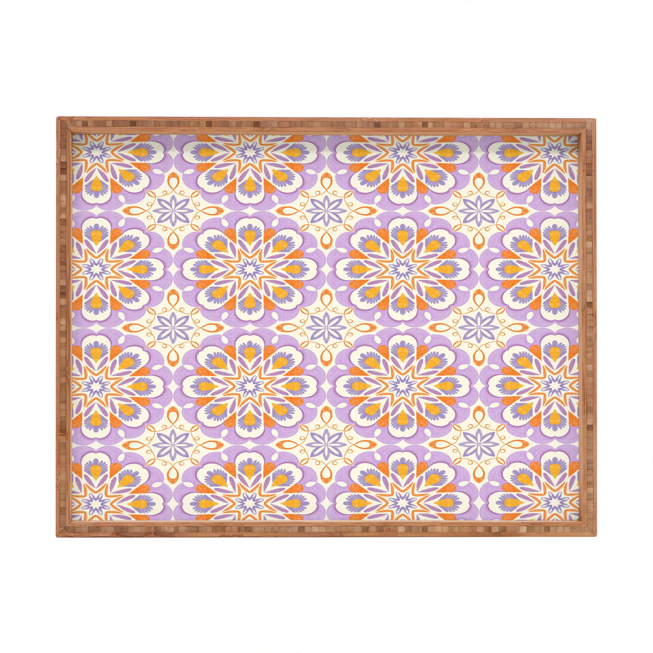 Pimlada Phuapradit Floral tiles 17 Rectangular Tray