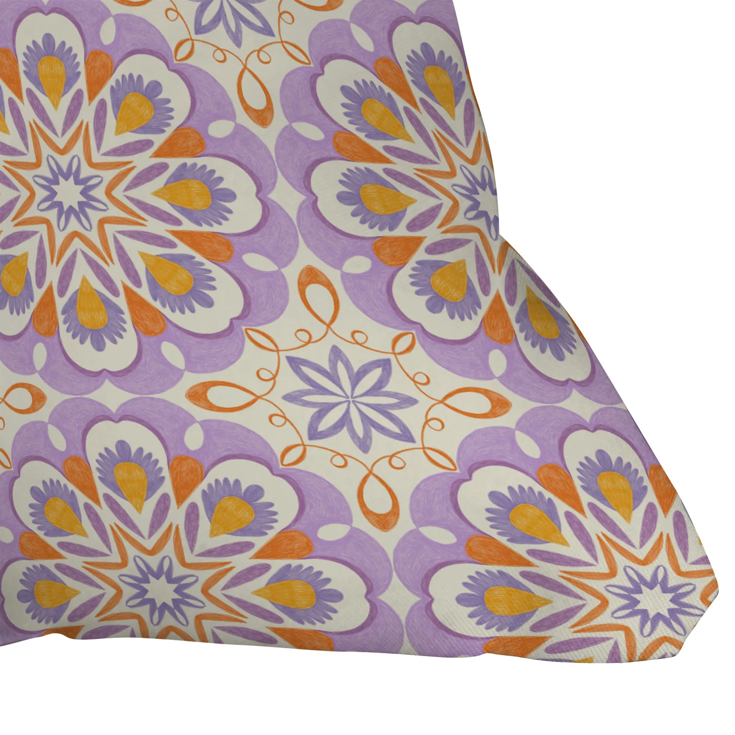 Pimlada Phuapradit Floral tiles 17 Throw Pillow - Image 3