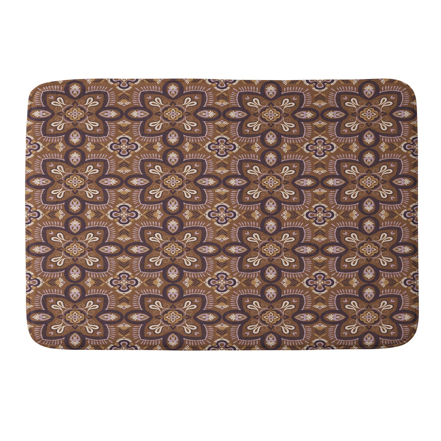 Pimlada Phuapradit Floral tiles 18 Memory Foam Bath Mat