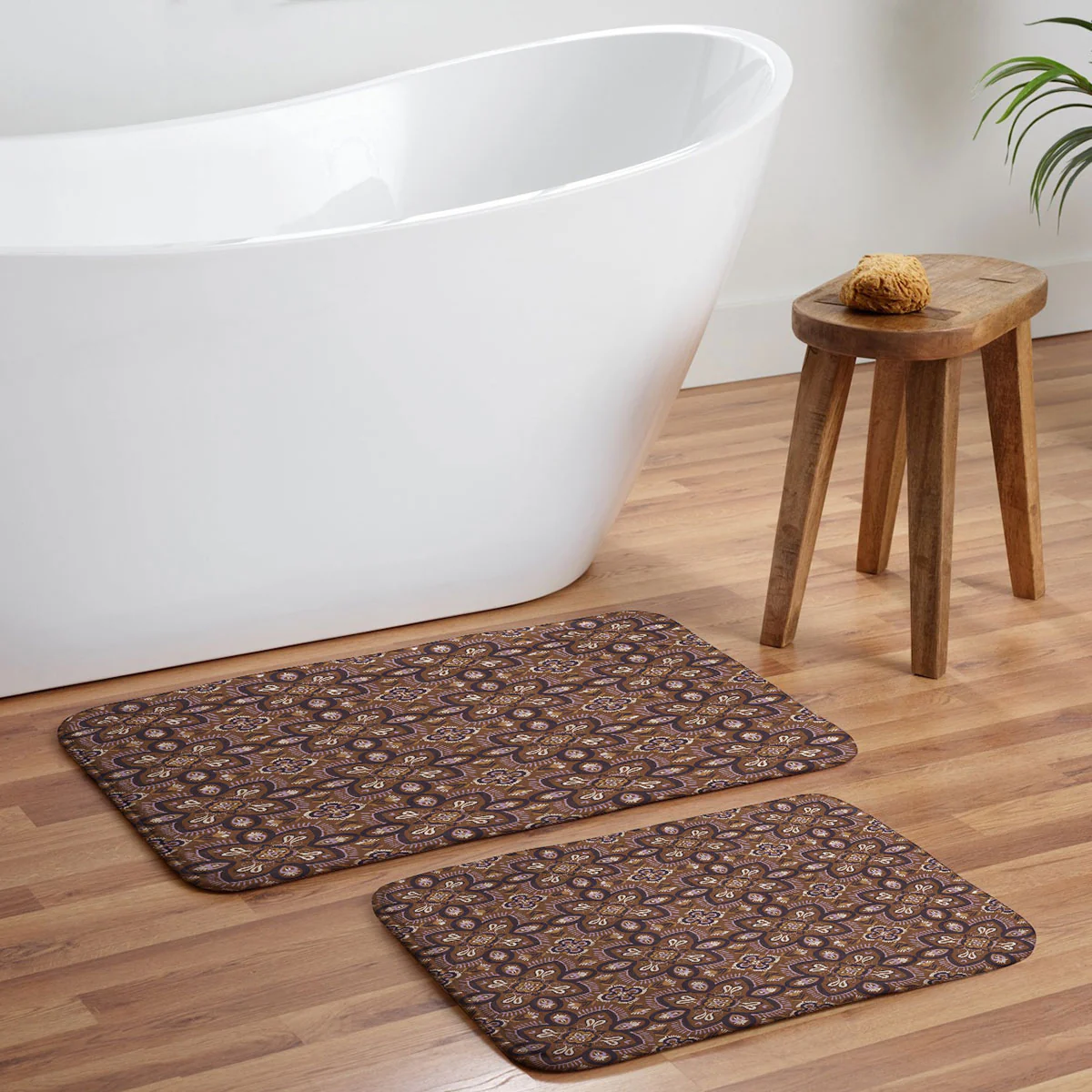 Pimlada Phuapradit Floral tiles 18 Memory Foam Bath Mat - Image 5