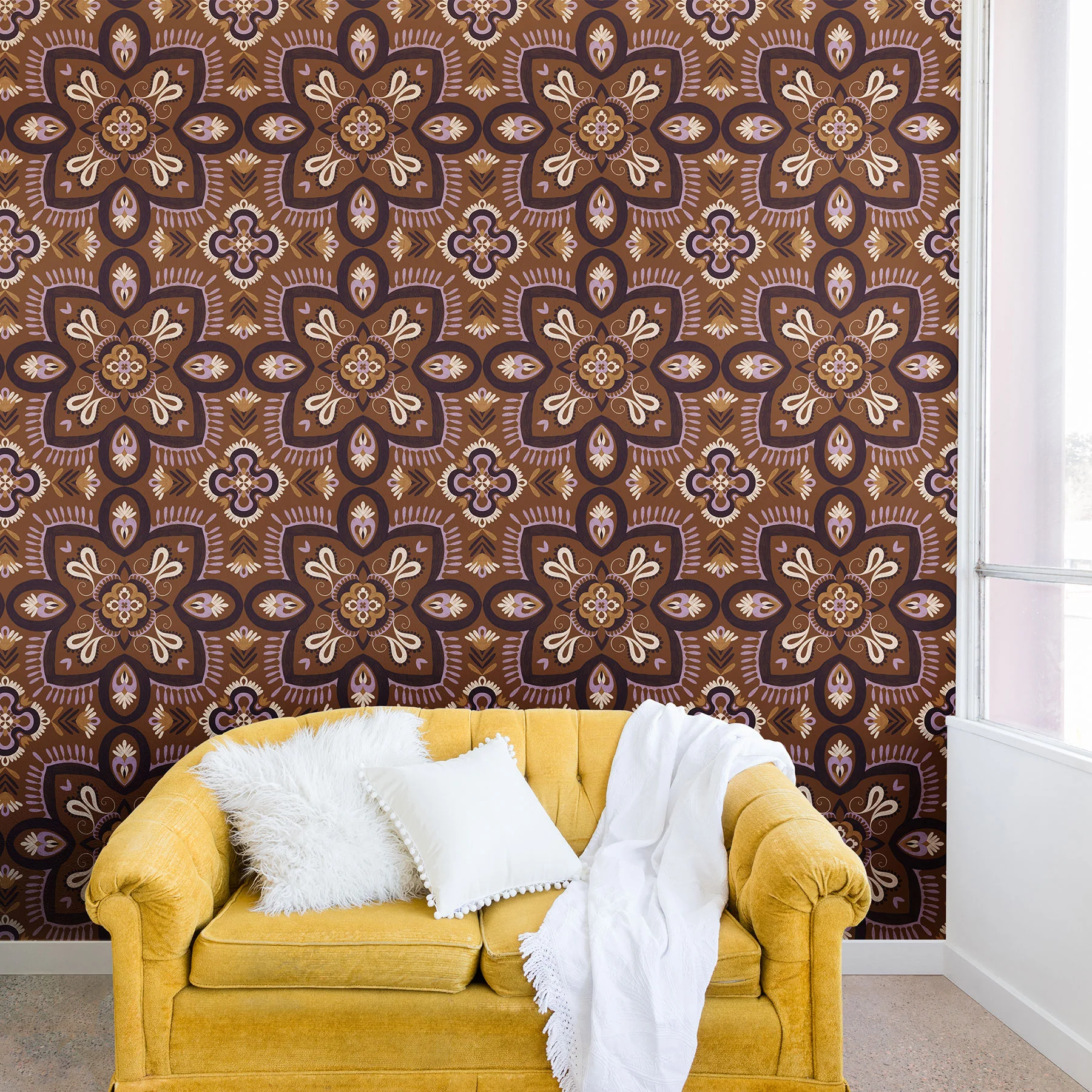 Pimlada Phuapradit Floral tiles 18 Wall Mural - Image 3