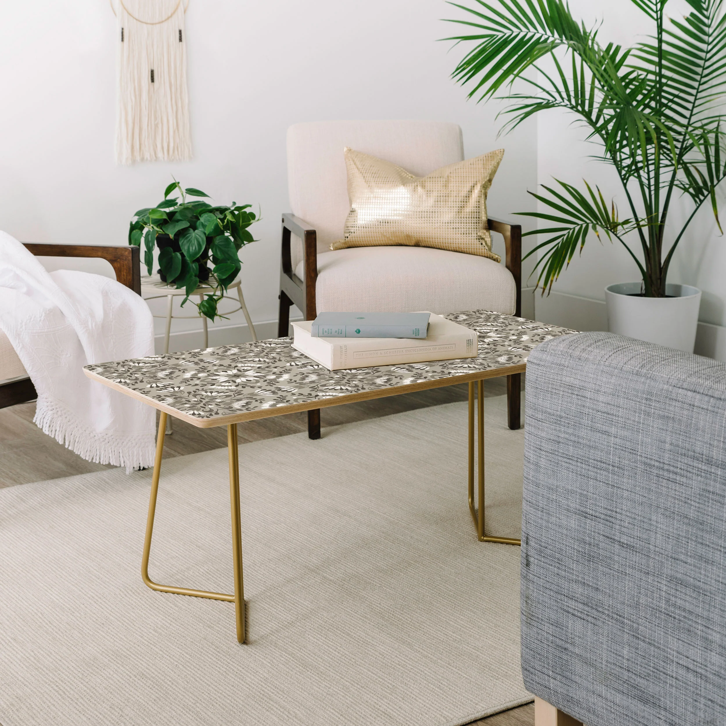 Pimlada Phuapradit Floral Tiles Gray Coffee Table - Image 7