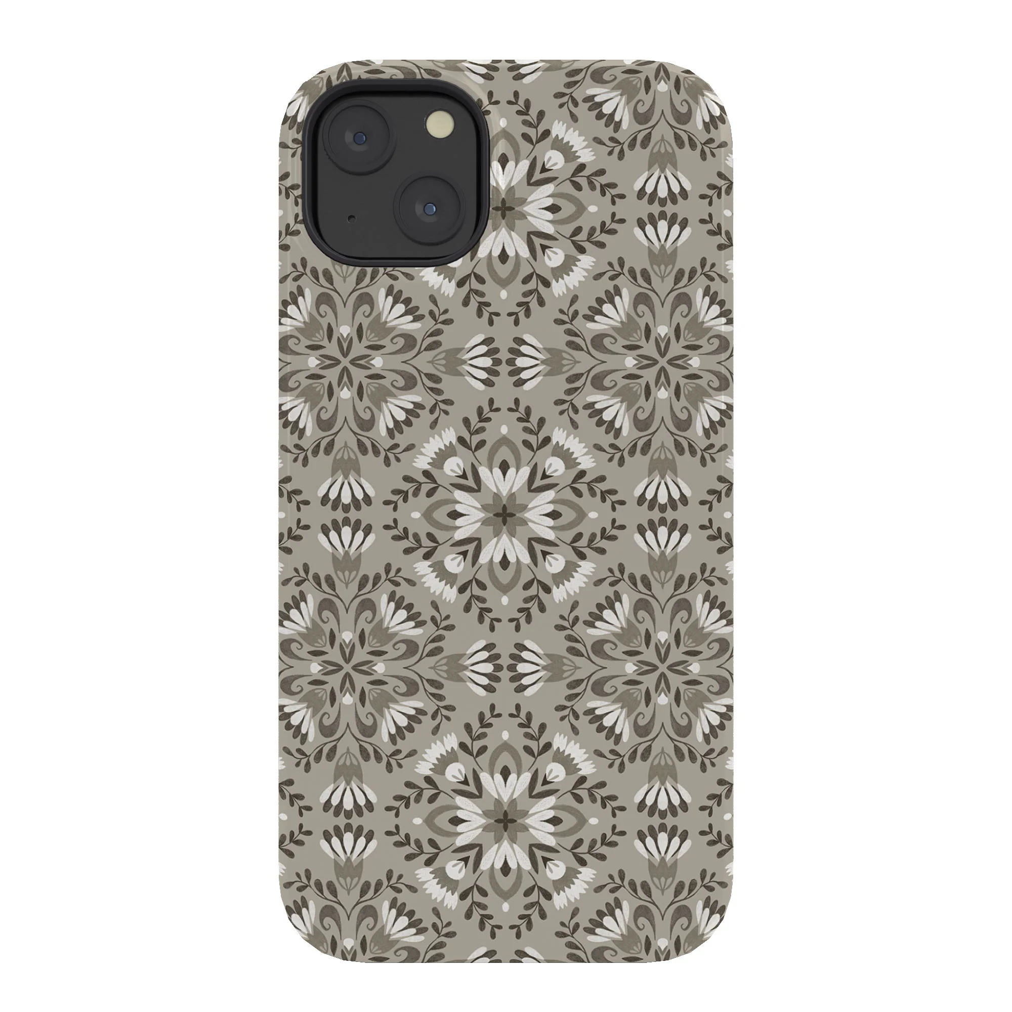 Pimlada Phuapradit Floral Tiles Gray Phone Case - Image 44