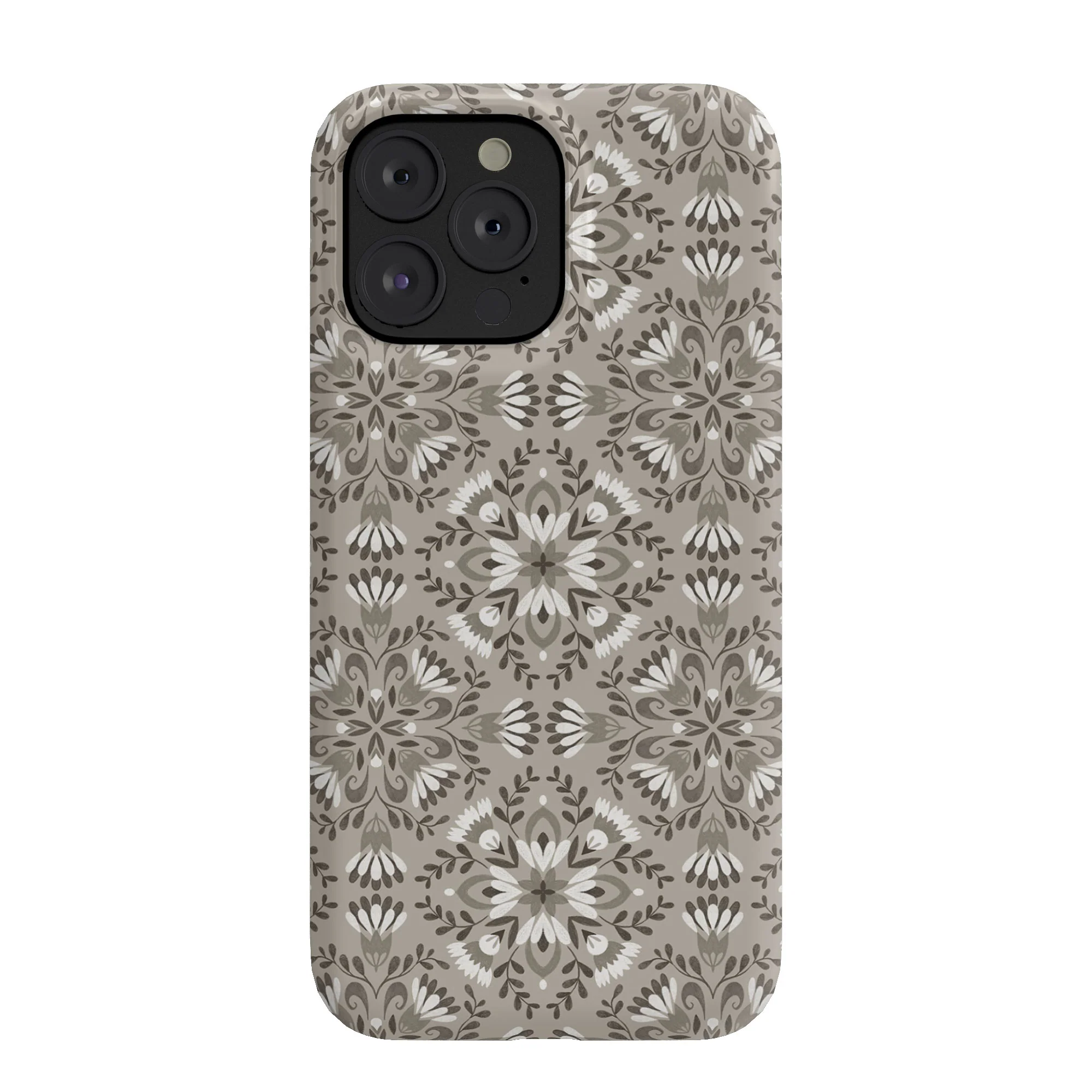 Pimlada Phuapradit Floral Tiles Gray Phone Case - Image 50