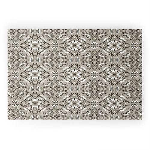 Pimlada Phuapradit Floral Tiles Gray Welcome Mat - Image 2