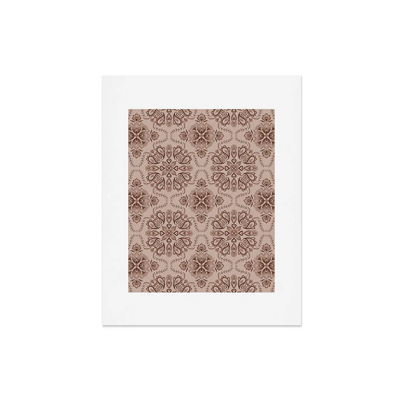 Pimlada Phuapradit Floral Tiles Light Brown Art Print - Image 7