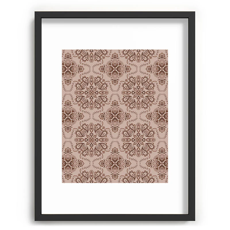 Pimlada Phuapradit Floral Tiles Light Brown Recessed Framing Rectangle - Image 17