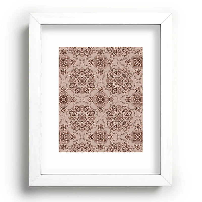 Pimlada Phuapradit Floral Tiles Light Brown Recessed Framing Rectangle - Image 3