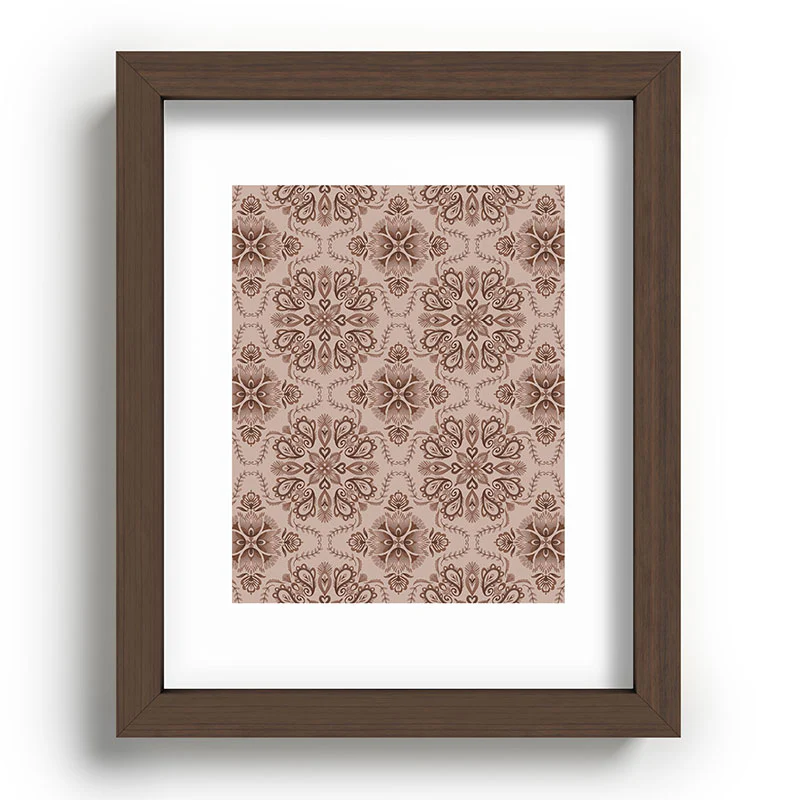 Pimlada Phuapradit Floral Tiles Light Brown Recessed Framing Rectangle - Image 7