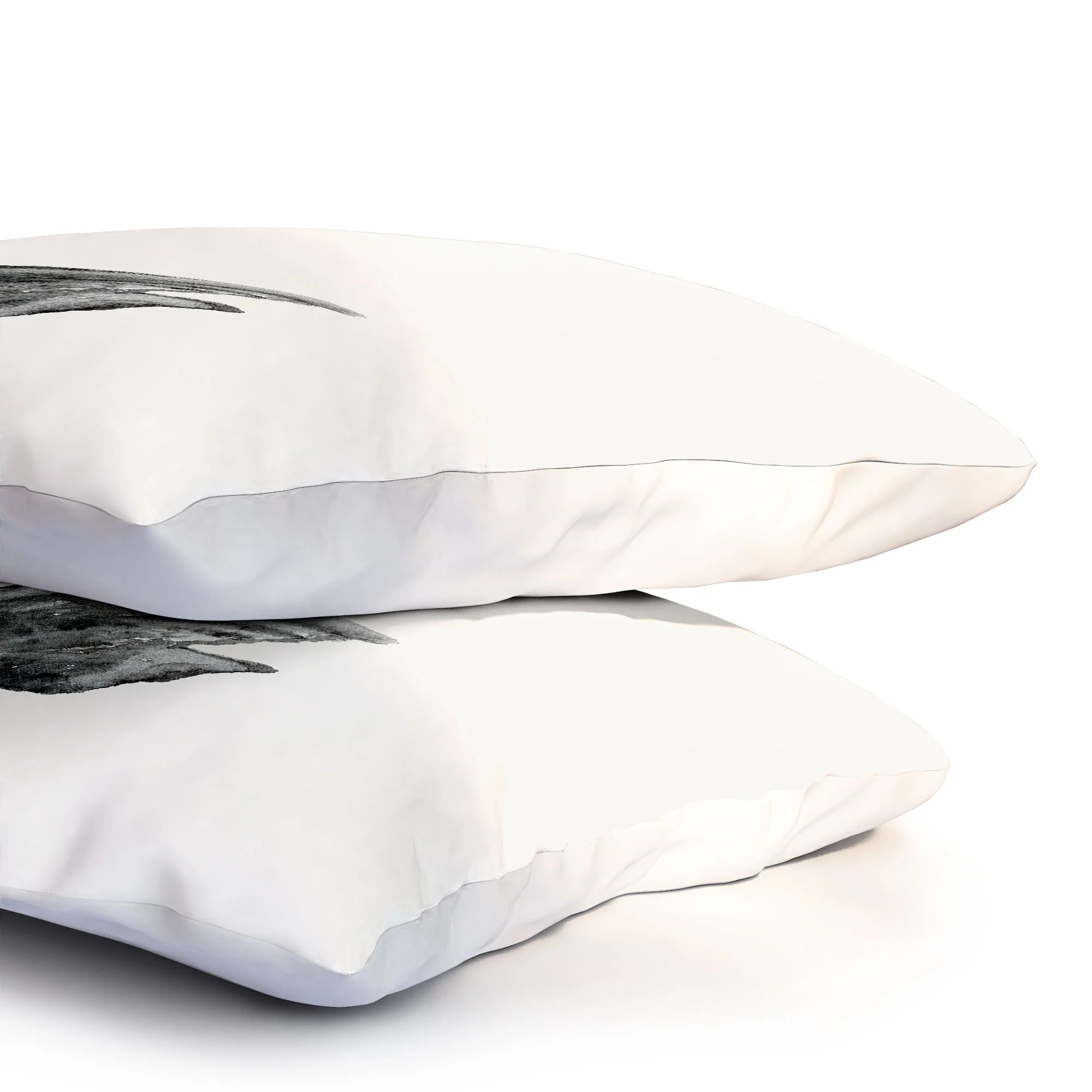Pink Water Elegant black white swan Pillow Shams - Image 3