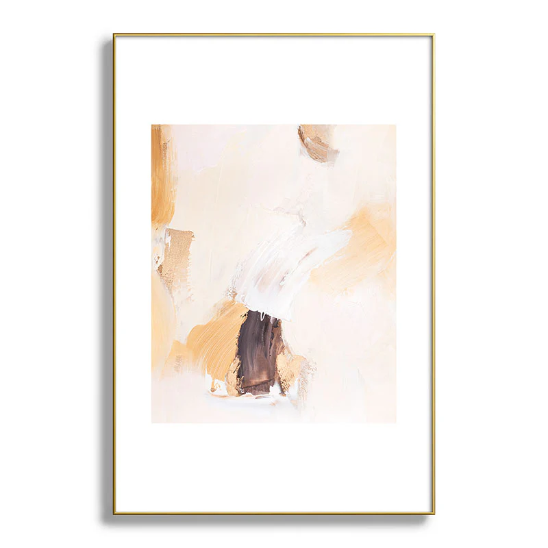PrettyPainter Abstract Neutrals V2 Metal Framed Art Print - Image 37